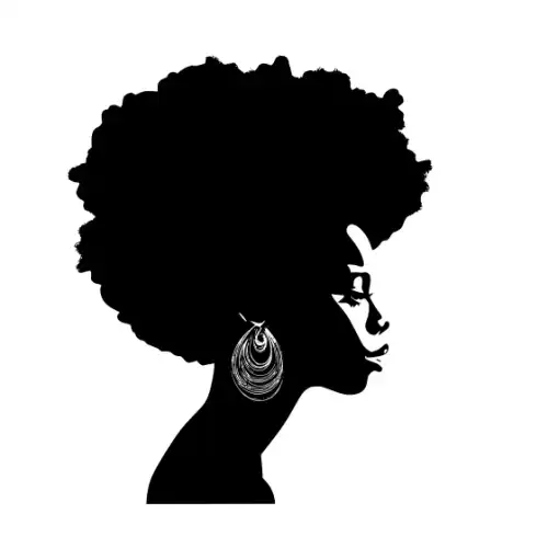 Afro Lady Pose Silhouette SVG Design | SVG Files for Cricut & Print