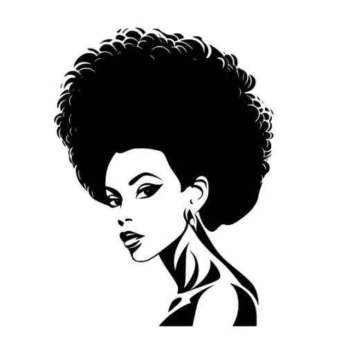 Afro Lady Pose Silhouette SVG Design | SVG Files for Cricut & Print