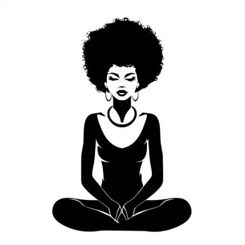 Afro Lady Pose Silhouette SVG Design | SVG Files for Cricut & Print
