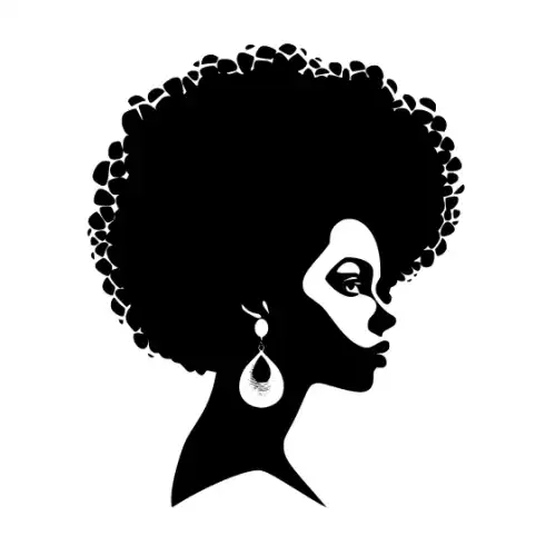 Afro Lady Pose Silhouette SVG Design | SVG Files for Cricut & Print