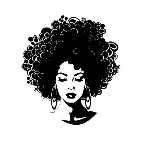Afro Lady Pose Silhouette SVG Design | SVG Files for Cricut & Print