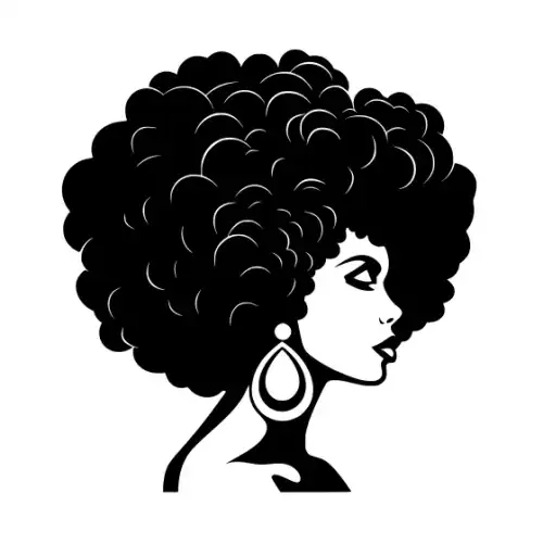 Afro Lady Pose Silhouette SVG Design | SVG Files for Cricut & Print