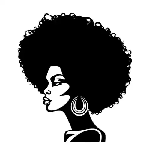 Afro Lady Pose Silhouette SVG Design | SVG Files for Cricut & Print