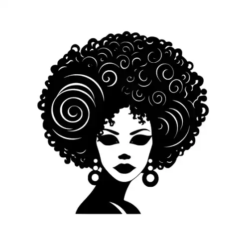 Afro Lady Pose Silhouette SVG Design | SVG Files for Cricut & Print