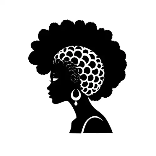 Afro Lady Pose Silhouette SVG Design | SVG Files for Cricut & Print