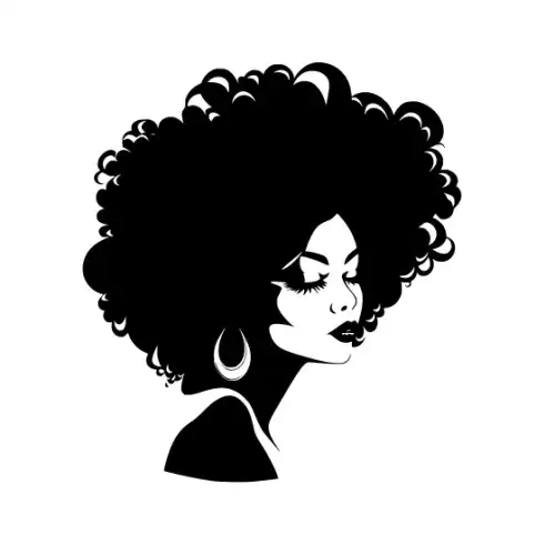 Afro Lady Pose Silhouette SVG Design | SVG Files for Cricut & Print