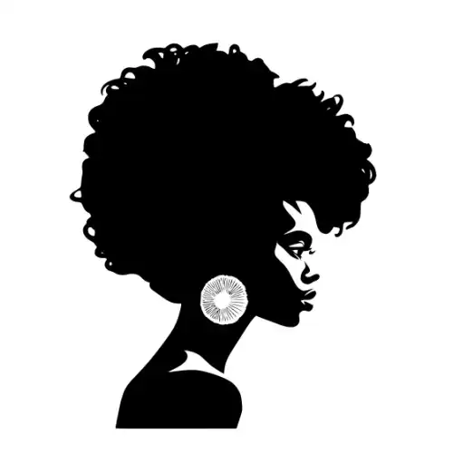 Afro Lady Pose Silhouette SVG Design | SVG Files for Cricut & Print
