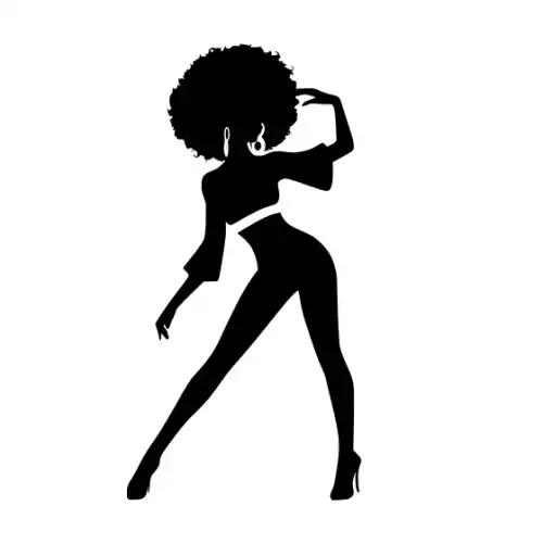 Afro Lady Pose Silhouette SVG Design | SVG Files for Cricut & Print