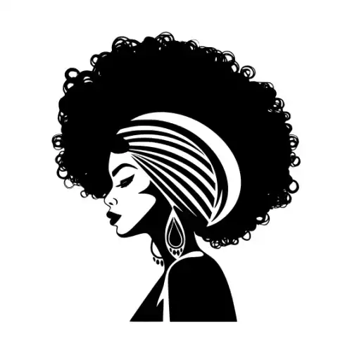 Afro Lady Pose Silhouette SVG Design | SVG Files for Cricut & Print