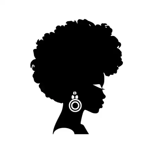 Afro Lady Pose Silhouette SVG Design | SVG Files for Cricut & Print