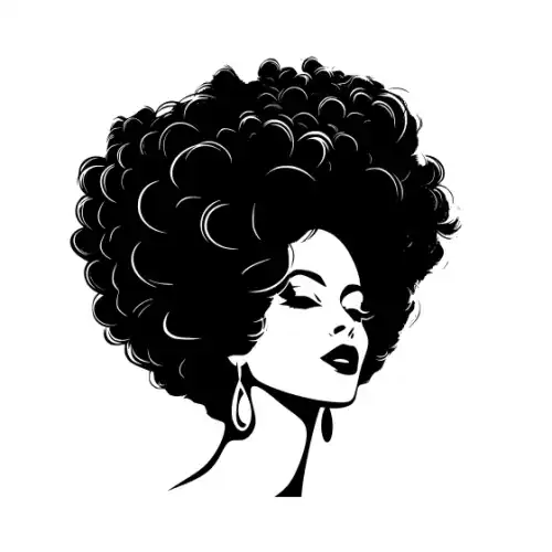 Afro Lady Pose Silhouette SVG Design | SVG Files for Cricut & Print