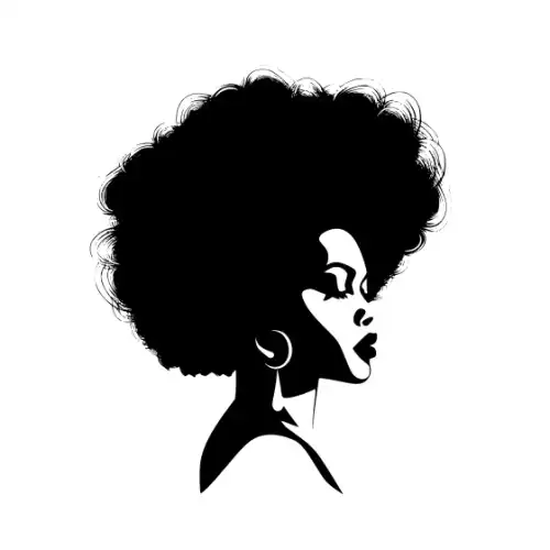Afro Lady Pose Silhouette SVG Design | SVG Files for Cricut & Print