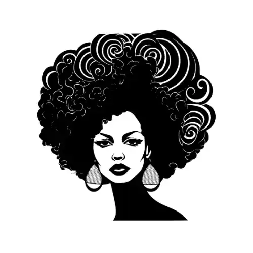 Afro Lady Pose Silhouette SVG Design | SVG Files for Cricut & Print