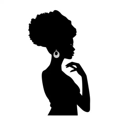 Afro Lady Pose Silhouette SVG Design | SVG Files for Cricut & Print
