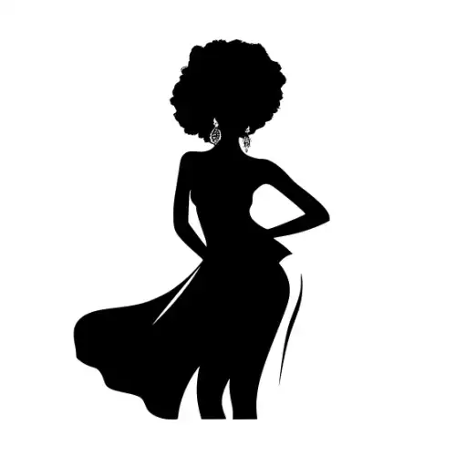 Afro Lady Pose Silhouette SVG Design | SVG Files for Cricut & Print