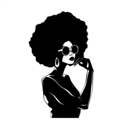 Afro Lady Pose Silhouette SVG Design | SVG Files for Cricut & Print