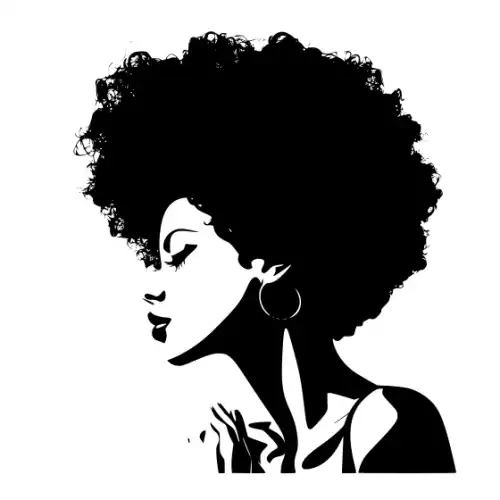 Afro Lady Pose Silhouette SVG Design | SVG Files for Cricut & Print