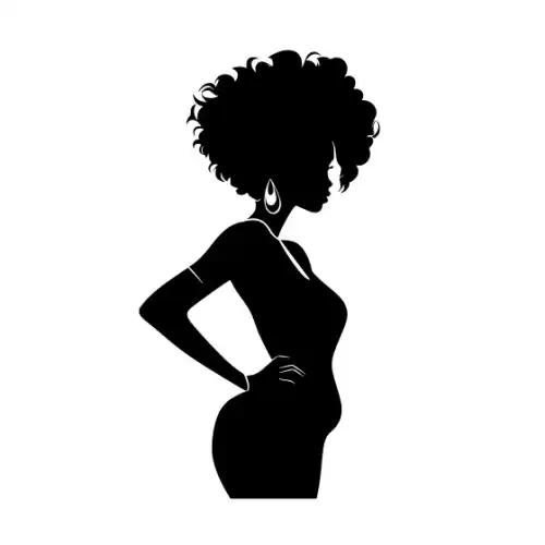 Afro Lady Pose Silhouette SVG Design | SVG Files for Cricut & Print