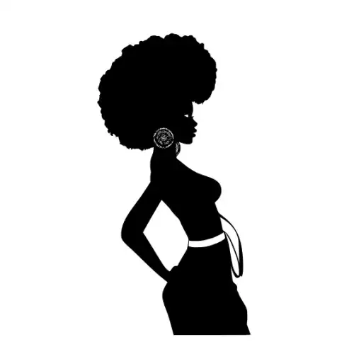 Afro Lady Pose Silhouette SVG Design | SVG Files for Cricut & Print
