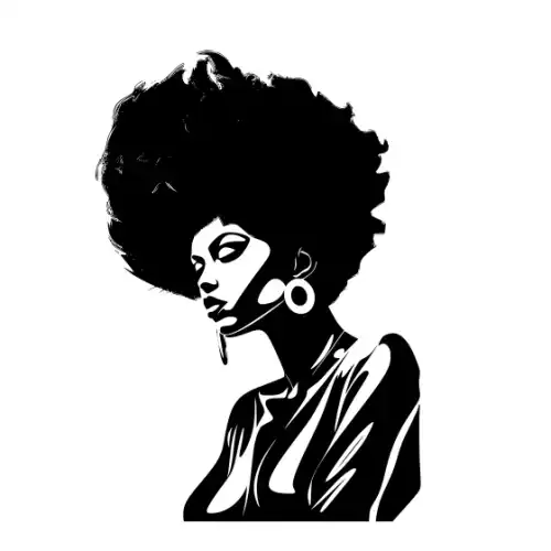 Afro Lady Pose Silhouette SVG Design | SVG Files for Cricut & Print