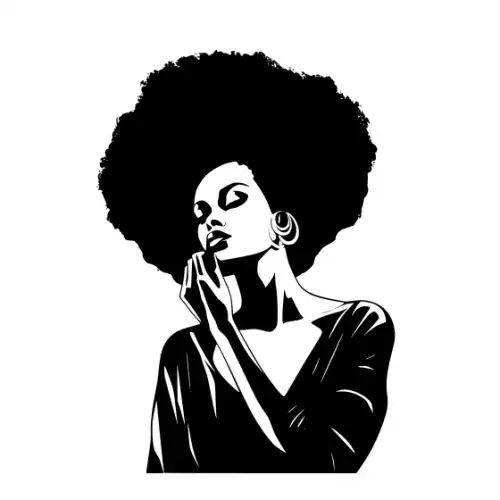 Afro Lady Pose Silhouette SVG Design | SVG Files for Cricut & Print