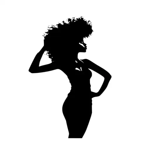 Afro Lady Pose Silhouette SVG Design | SVG Files for Cricut & Print