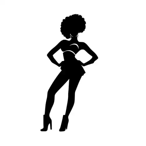 Afro Lady Pose Silhouette SVG Design | SVG Files for Cricut & Print