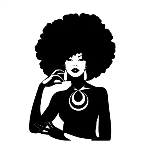 Afro Lady Pose Silhouette SVG Design | SVG Files for Cricut & Print
