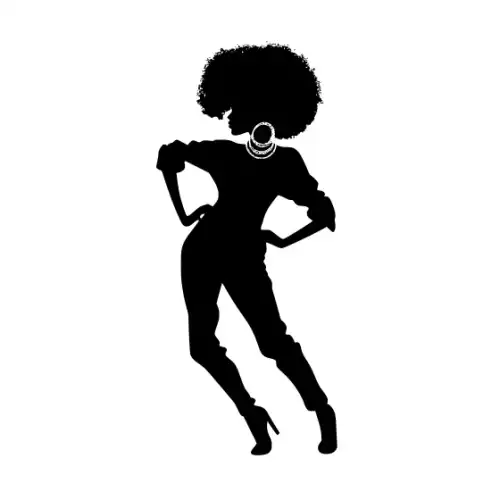 Afro Lady Pose Silhouette SVG Design | SVG Files for Cricut & Print