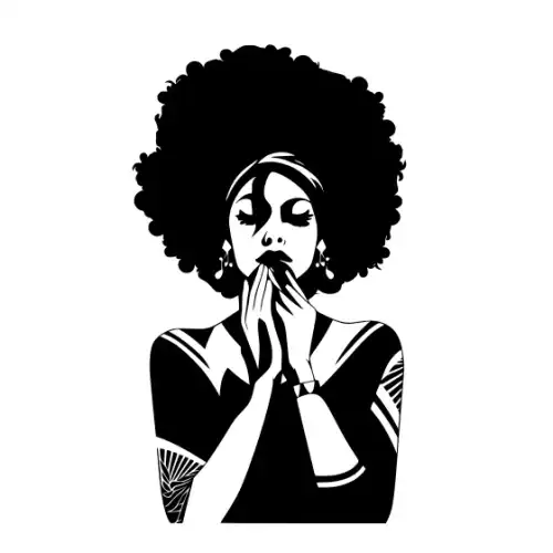 Afro Lady Pose Silhouette SVG Design | SVG Files for Cricut & Print
