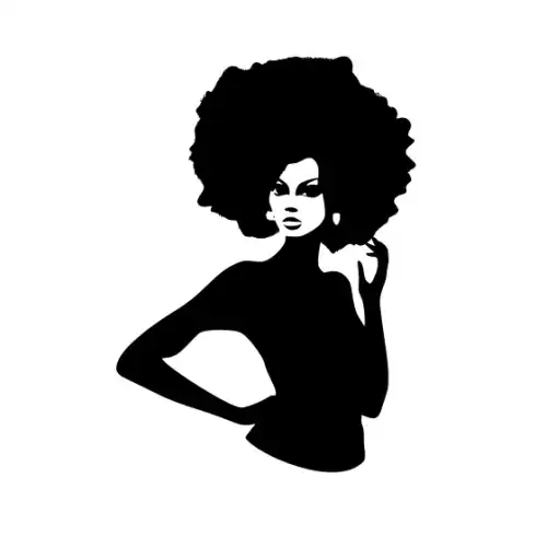 Afro Lady Pose Silhouette SVG Design | SVG Files for Cricut & Print