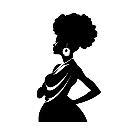 Afro Lady Pose Silhouette SVG Design | SVG Files for Cricut & Print
