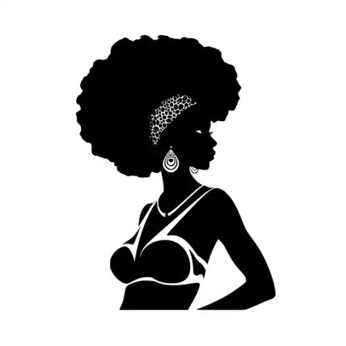Afro Lady Pose Silhouette SVG Design | SVG Files for Cricut & Print