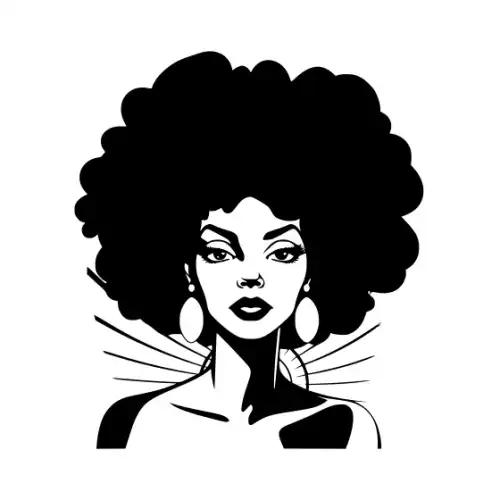 Afro Lady Pose Silhouette SVG Design | SVG Files for Cricut & Print