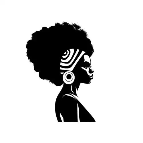 Afro Lady Pose Silhouette SVG Design | SVG Files for Cricut & Print