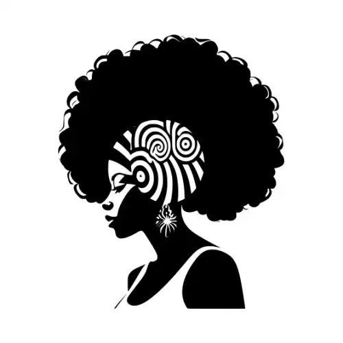 Afro Lady Pose Silhouette SVG Design | SVG Files for Cricut & Print