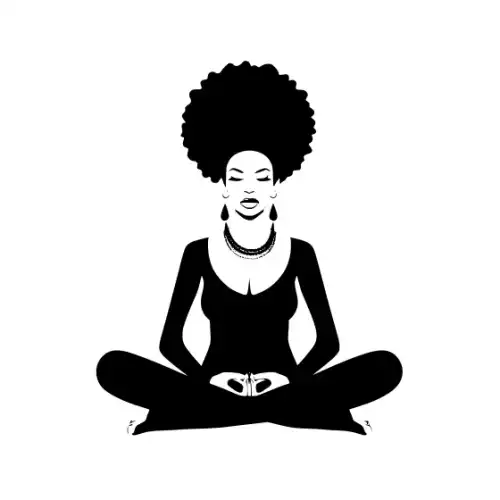 Afro Lady Pose Silhouette SVG Design | SVG Files for Cricut & Print