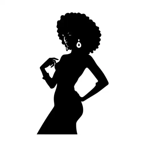 Afro Lady Pose Silhouette SVG Design | SVG Files for Cricut & Print