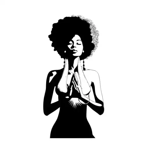 Afro Lady Pose Silhouette SVG Design | SVG Files for Cricut & Print