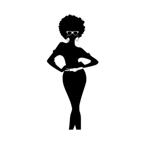 Afro Lady Pose Silhouette SVG Design | SVG Files for Cricut & Print