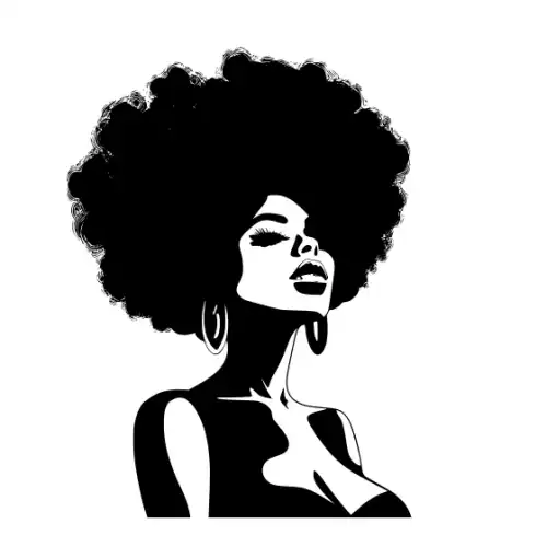 Afro Lady Pose Silhouette SVG Design | SVG Files for Cricut & Print