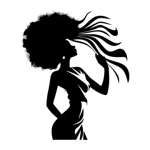 Afro Lady Pose Silhouette SVG Design | SVG Files for Cricut & Print