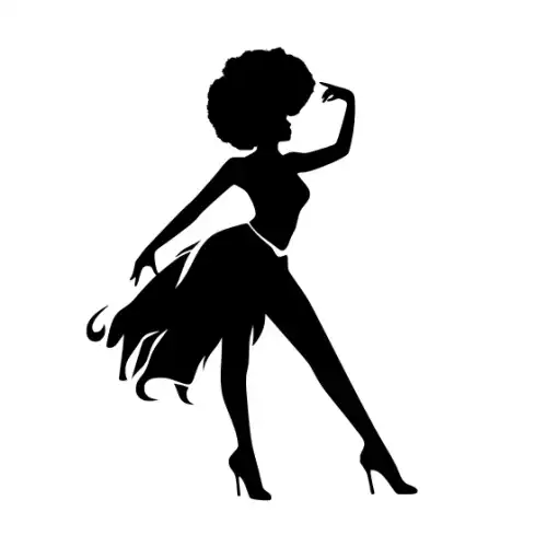 Afro Lady Pose Silhouette SVG Design | SVG Files for Cricut & Print