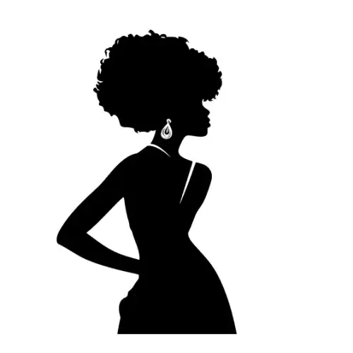 Afro Lady Pose Silhouette SVG Design | SVG Files for Cricut & Print