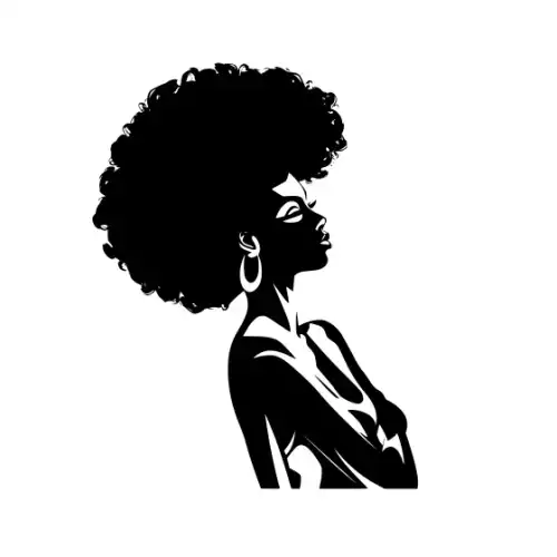 Afro Lady Pose Silhouette SVG Design | SVG Files for Cricut & Print