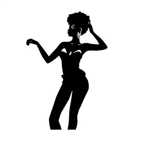 Afro Lady Pose Silhouette SVG Design | SVG Files for Cricut & Print