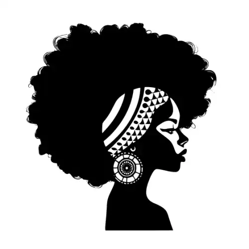 Afro Lady Pose Silhouette SVG Design | SVG Files for Cricut & Print