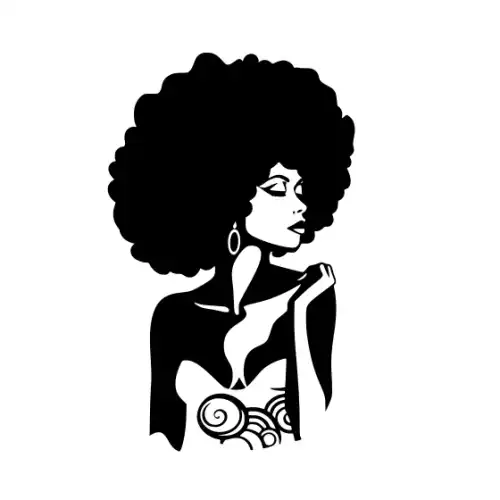 Afro Lady Pose Silhouette SVG Design | SVG Files for Cricut & Print