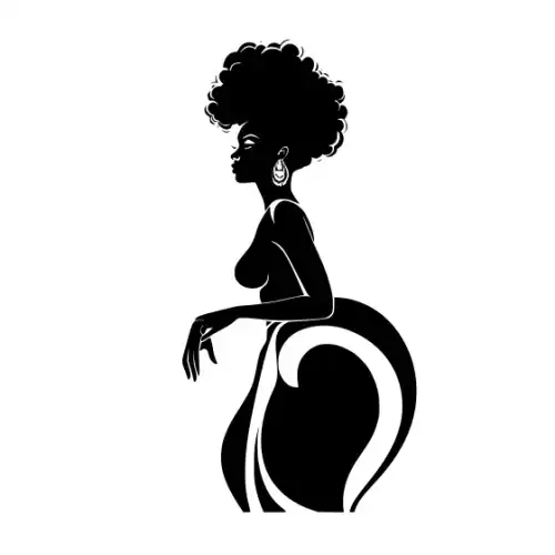Afro Lady Pose Silhouette SVG Design | SVG Files for Cricut & Print