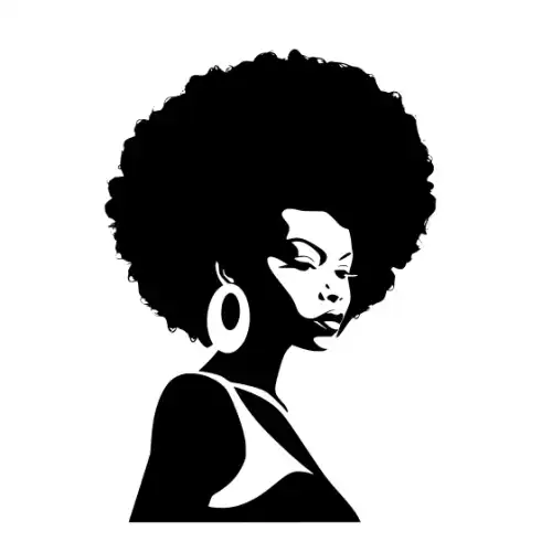 Afro Lady Pose Silhouette SVG Design | SVG Files for Cricut & Print